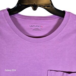 UNTUCKit Ozaki Style 35637 Men's Purple Short Sleeve Pocket T Shirt Large